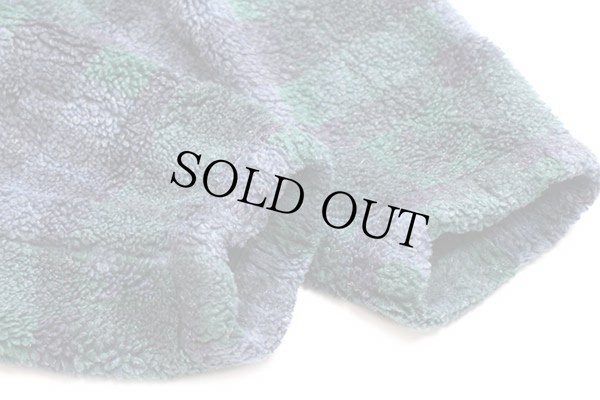 画像6: 90s USA製 ALPS タータンチェック ハーフジップ プルオーバー パイル フリース W-M (6)