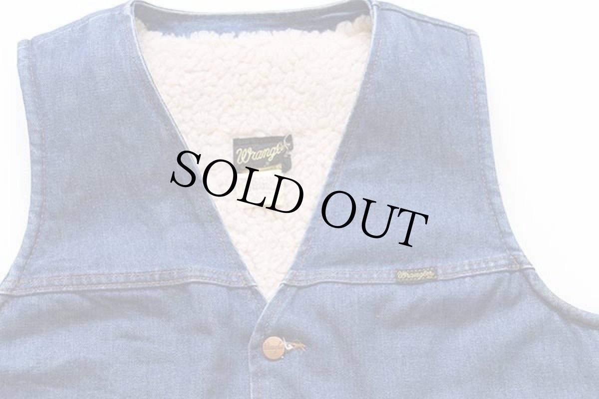 画像3: 70s USA製 Wranglerラングラー VL200NV ボアライナー デニムベスト L (3)