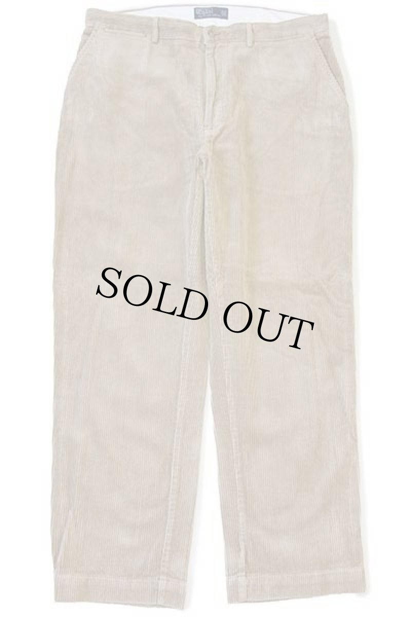 画像2: 00s ポロ ラルフローレン コットン 太畝 コーデュロイパンツ 薄茶 w36 L30 (2)