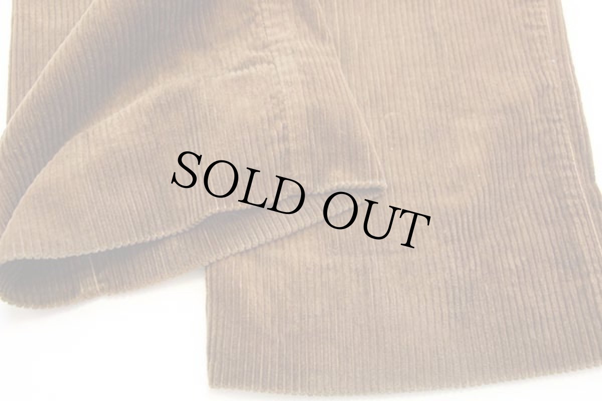 画像8: 80s イタリア製 BLUE BELL Wranglerラングラー ツータック 太畝 コーデュロイパンツ 濃茶 w30★ユーロ (8)