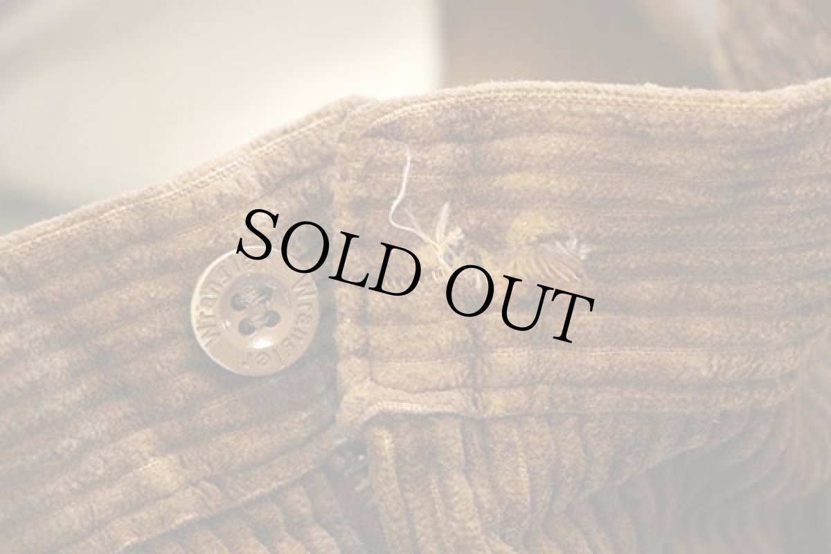 画像7: 80s イタリア製 BLUE BELL Wranglerラングラー ツータック 太畝 コーデュロイパンツ 濃茶 w30★ユーロ (7)