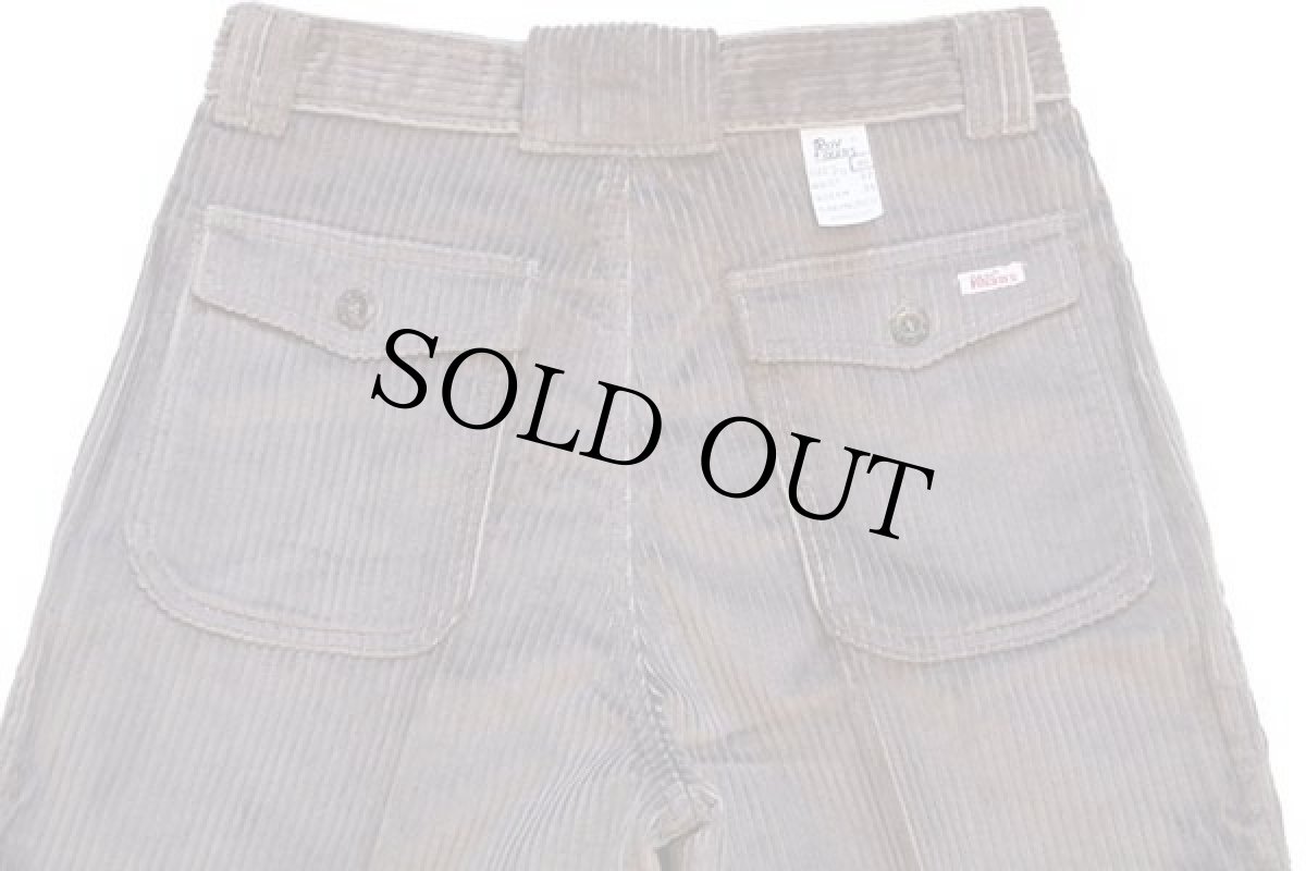 画像5: デッドストック★80s Roy ROGER'S ツータック 極太畝 コーデュロイパンツ グレー w32 (5)