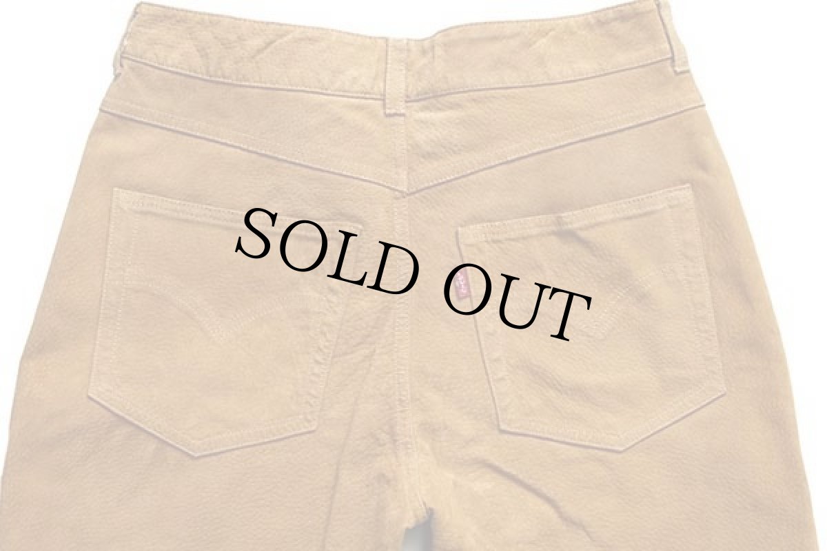 画像5: 80s Levi'sリーバイス フレア スエード レザーパンツ 茶 w30 L34★ユーロ (5)