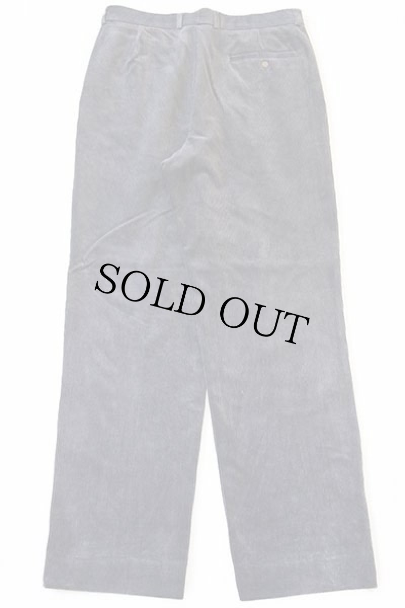 画像3: 90s LACOSTEラコステ ツータック ストレッチ スラックス 太畝 コーデュロイパンツ グレー w33 (3)