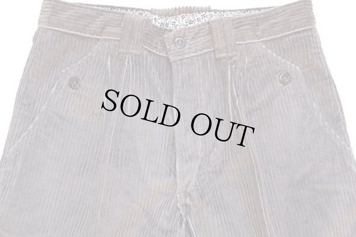 画像4: デッドストック★80s Roy ROGER'S ツータック 極太畝 コーデュロイパンツ グレー w32 (4)