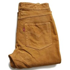 画像1: 80s Levi'sリーバイス フレア スエード レザーパンツ 茶 w30 L34★ユーロ (1)