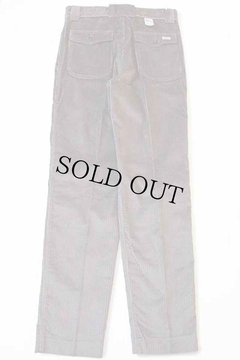 画像3: デッドストック★80s Roy ROGER'S ツータック 極太畝 コーデュロイパンツ グレー w32 (3)