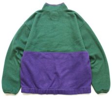 画像2: 90s GAPギャップ ARCTIC LIGHT FLEECE バイカラー ハーフジップ プルオーバー フリース 緑×紫 L (2)