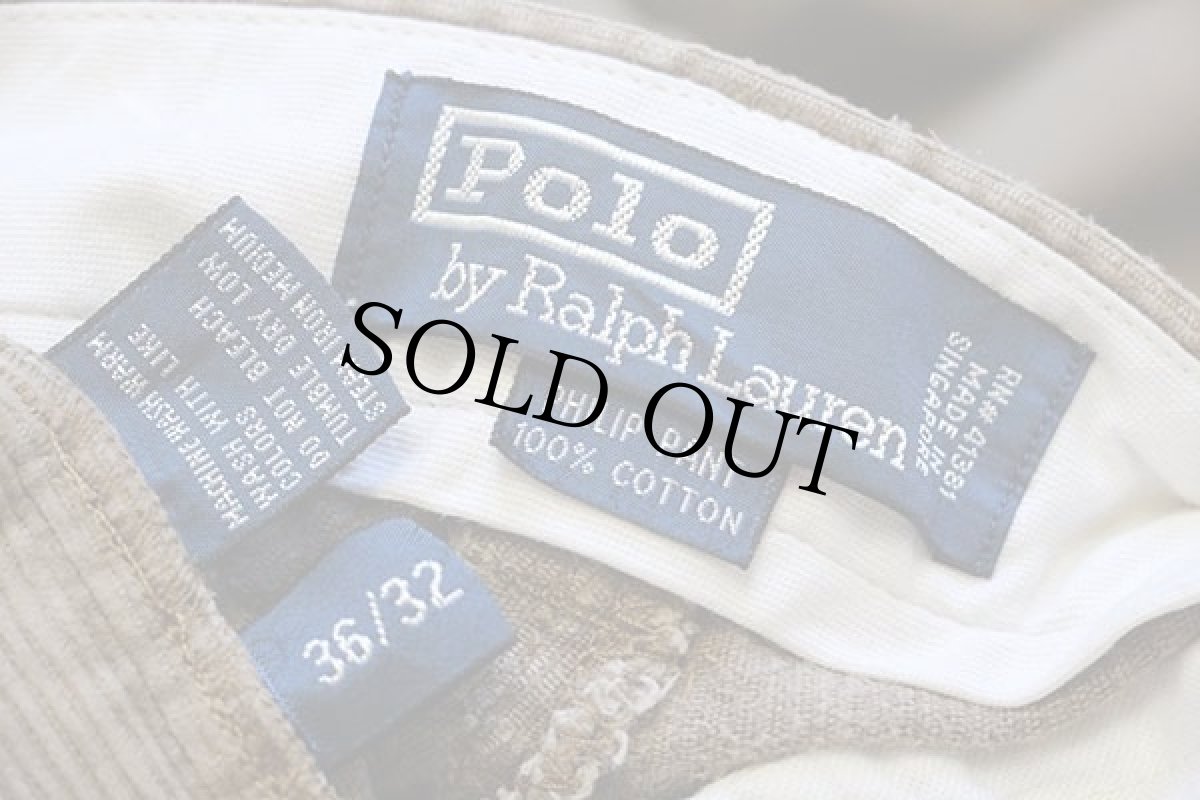 画像5: 90s ポロ ラルフローレン PHILIP PANT コットン コーデュロイパンツ 茶 w36 L32 (5)