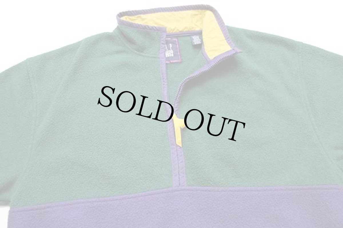 画像3: 90s GAPギャップ ARCTIC LIGHT FLEECE バイカラー ハーフジップ プルオーバー フリース 緑×紫 L (3)