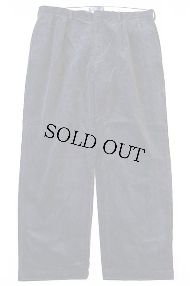 画像2: 90s ポロ ラルフローレン ANDREW PANT ツータック 太畝 コーデュロイパンツ 濃紺 w40 L30 (2)