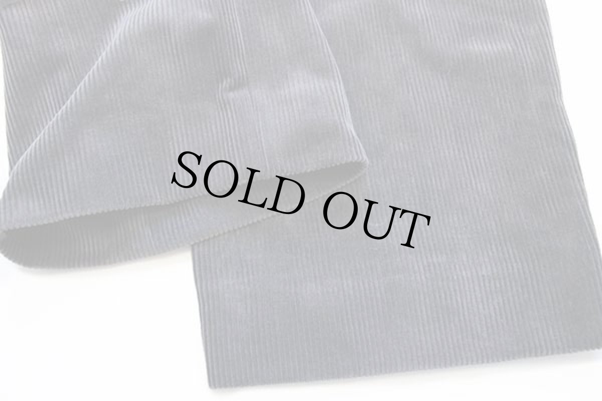 画像8: 90s LACOSTEラコステ ツータック ストレッチ スラックス 太畝 コーデュロイパンツ グレー w33 (8)