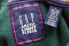 画像4: 90s GAPギャップ ARCTIC LIGHT FLEECE バイカラー ハーフジップ プルオーバー フリース 緑×紫 L (4)