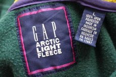 画像4: 90s GAPギャップ ARCTIC LIGHT FLEECE バイカラー ハーフジップ プルオーバー フリース 緑×紫 L (4)