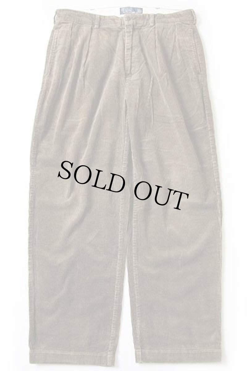 画像2: 90s ポロ ラルフローレン ANDREW PANT ツータック 太畝 コーデュロイパンツ ブラウン w35 L30 (2)