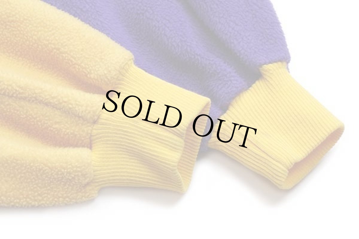 画像7: 90s MILLETミレー ツートン フリース カーディガン 紫×黄 (7)