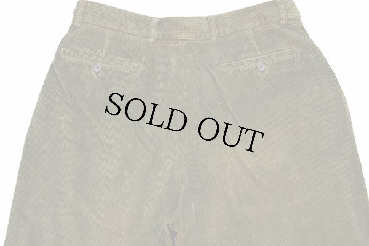 画像5: 90s イタリア製 Henry Cotton's ツータック コットン 太畝 コーデュロイパンツ オリーブ 48 (5)