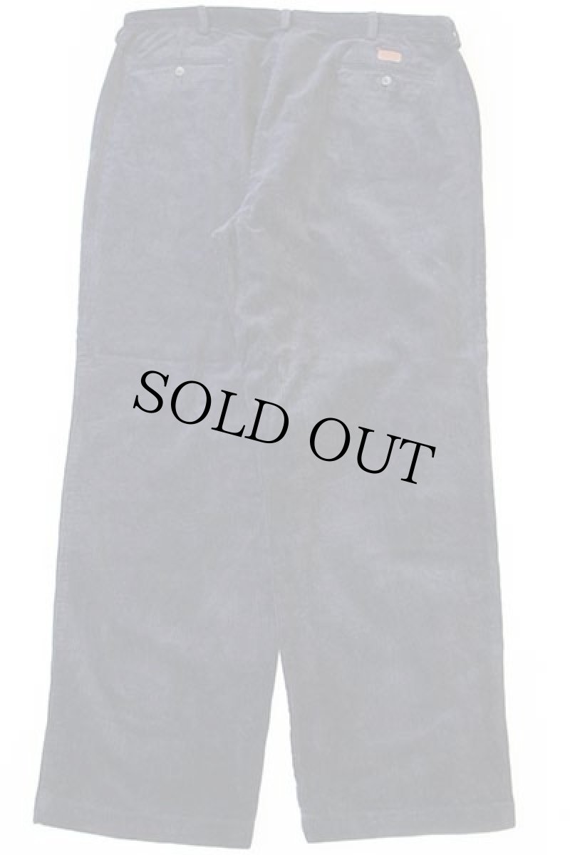 画像3: 90s ポロ ラルフローレン ANDREW PANT ツータック 太畝 コーデュロイパンツ 濃紺 w40 L30 (3)