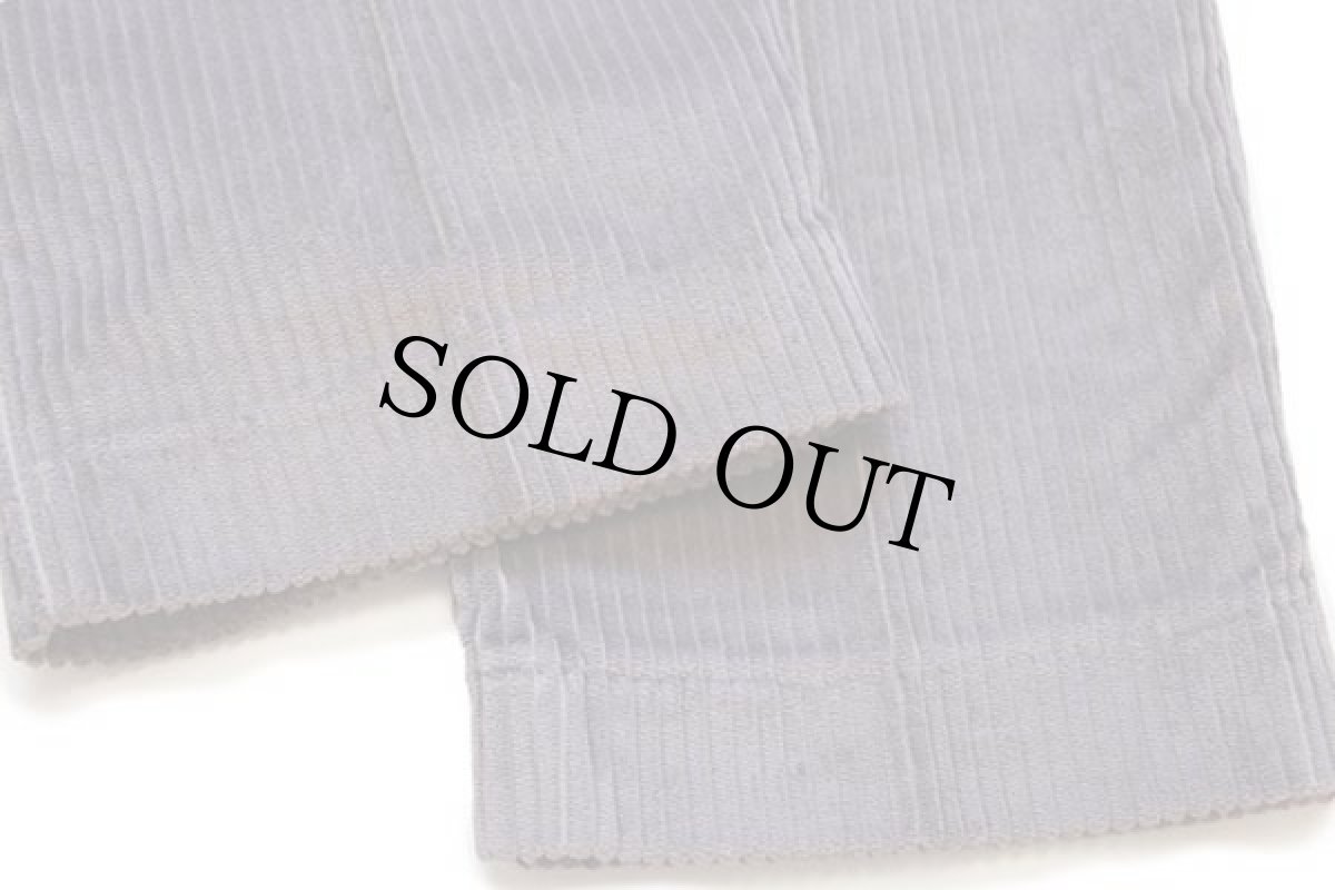 画像7: デッドストック★80s Roy ROGER'S ツータック 極太畝 コーデュロイパンツ グレー w32 (7)