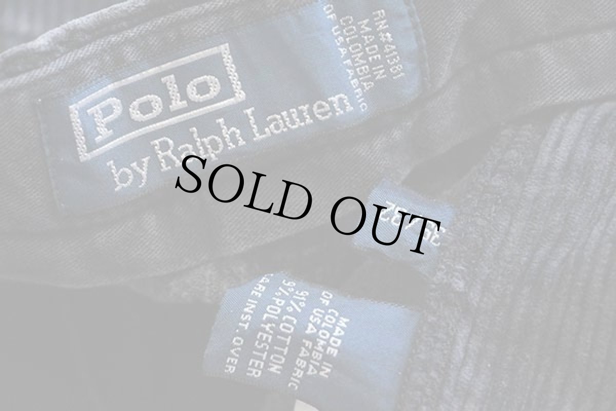 画像6: 90s ポロ ラルフローレン 太畝 コーデュロイパンツ 薄黒 w35 L32 (6)