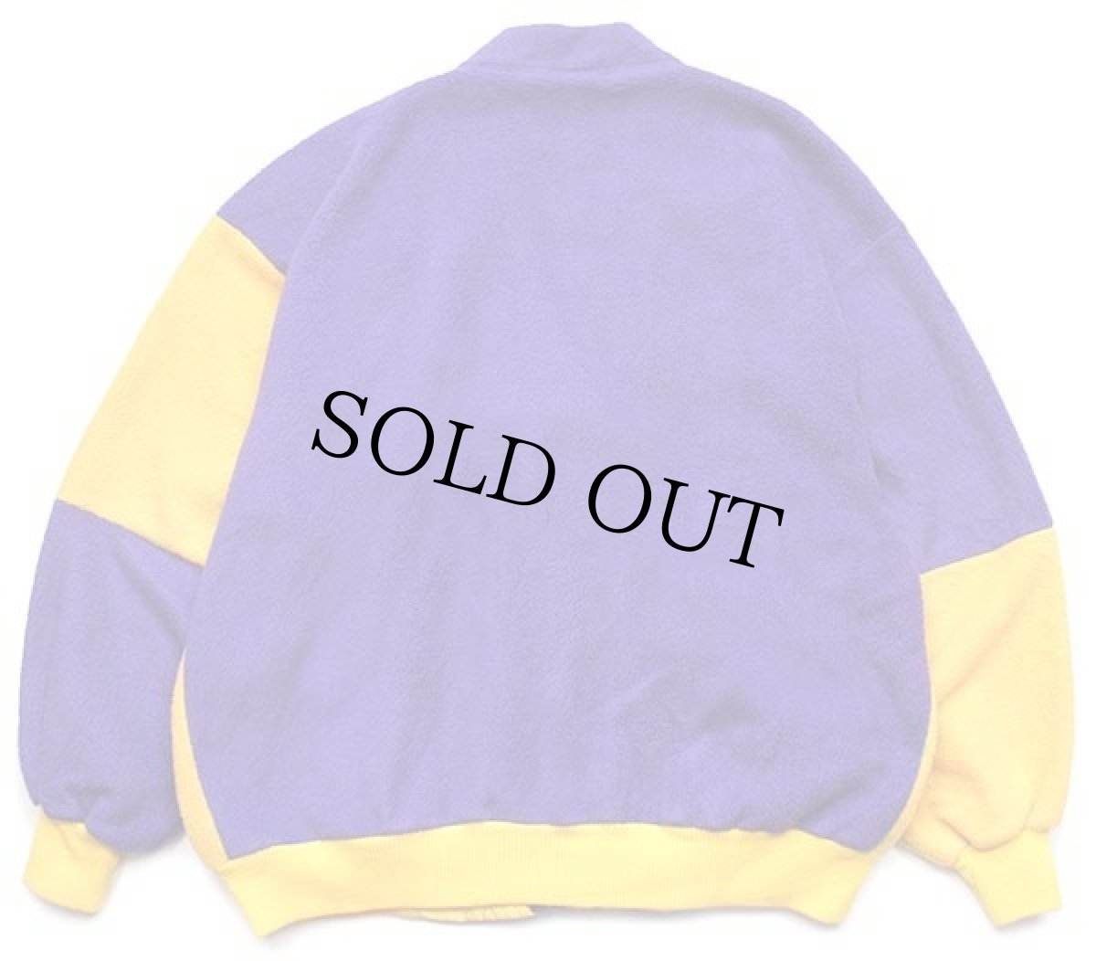 画像2: 90s MILLETミレー ツートン フリース カーディガン 紫×黄 (2)