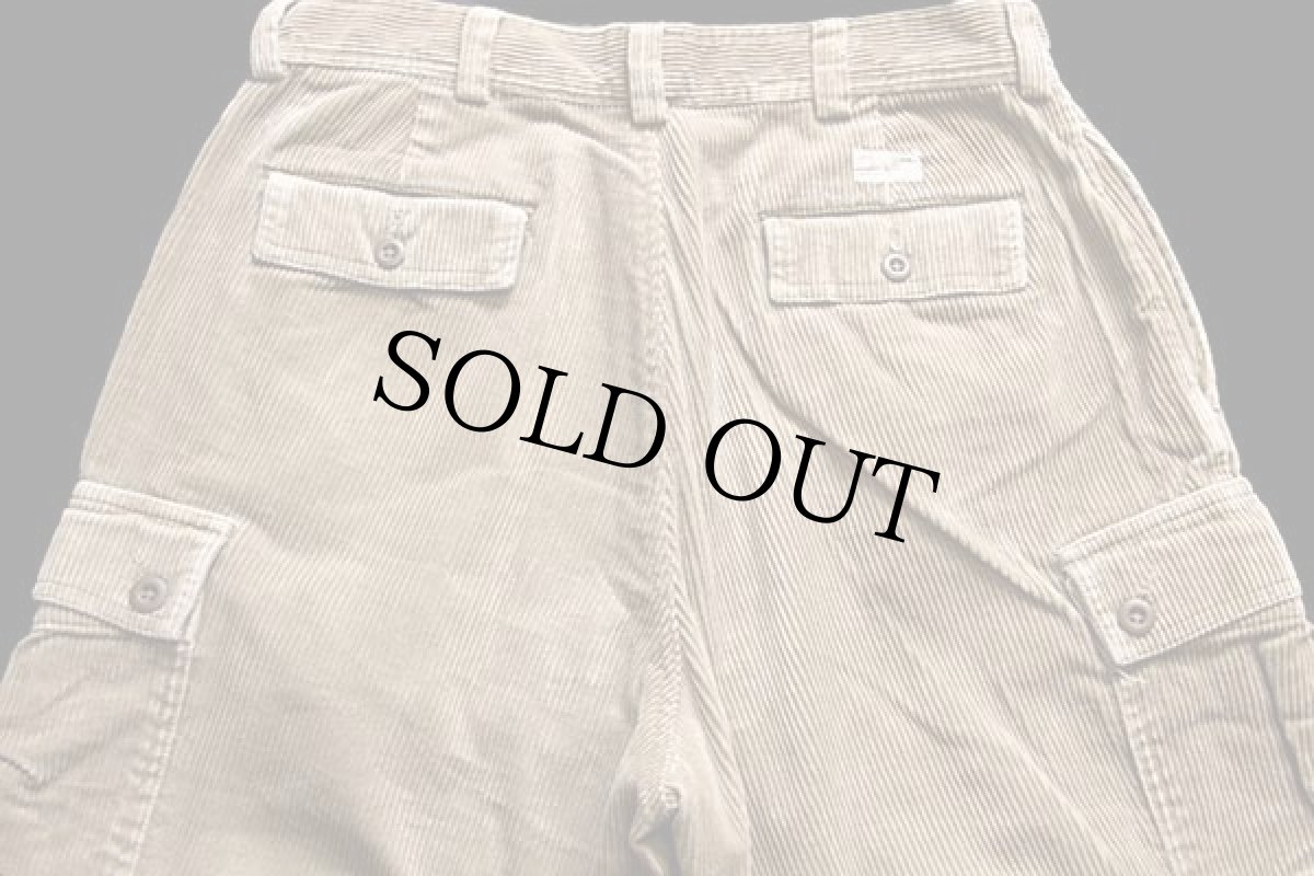 画像5: 90s ポロ ラルフローレン 太畝 コーデュロイ カーゴパンツ ベージュ カスタム w33 (5)