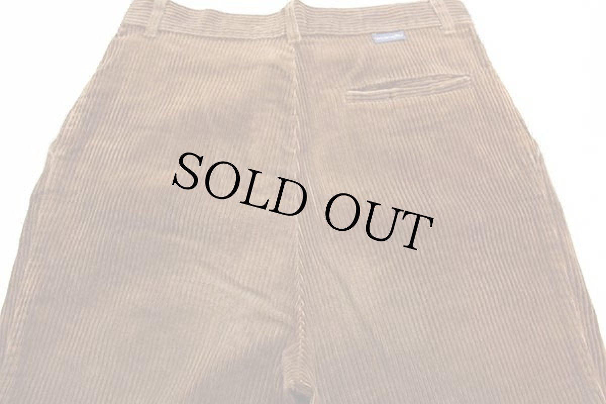 画像5: 80s イタリア製 BLUE BELL Wranglerラングラー ツータック 太畝 コーデュロイパンツ 濃茶 w30★ユーロ (5)