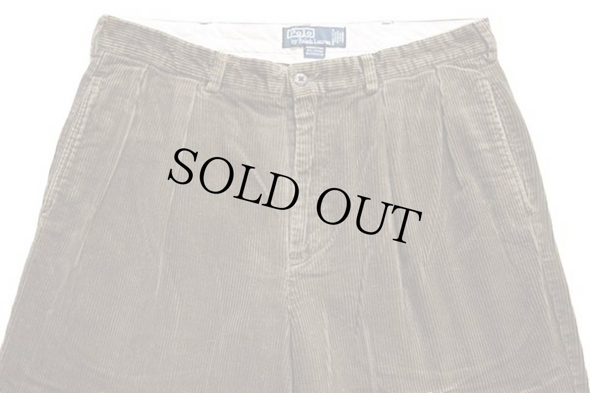 画像4: 90s ポロ ラルフローレン ANDREW PANT ツータック 太畝 コーデュロイパンツ ブラウン w35 L30 (4)