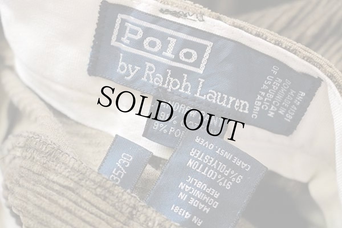 画像6: 90s ポロ ラルフローレン ANDREW PANT ツータック 太畝 コーデュロイパンツ ブラウン w35 L30 (6)