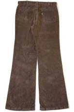 画像3: 70s Levi'sリーバイス 547 コーデュロイパンツ 茶 w36★フレア (3)