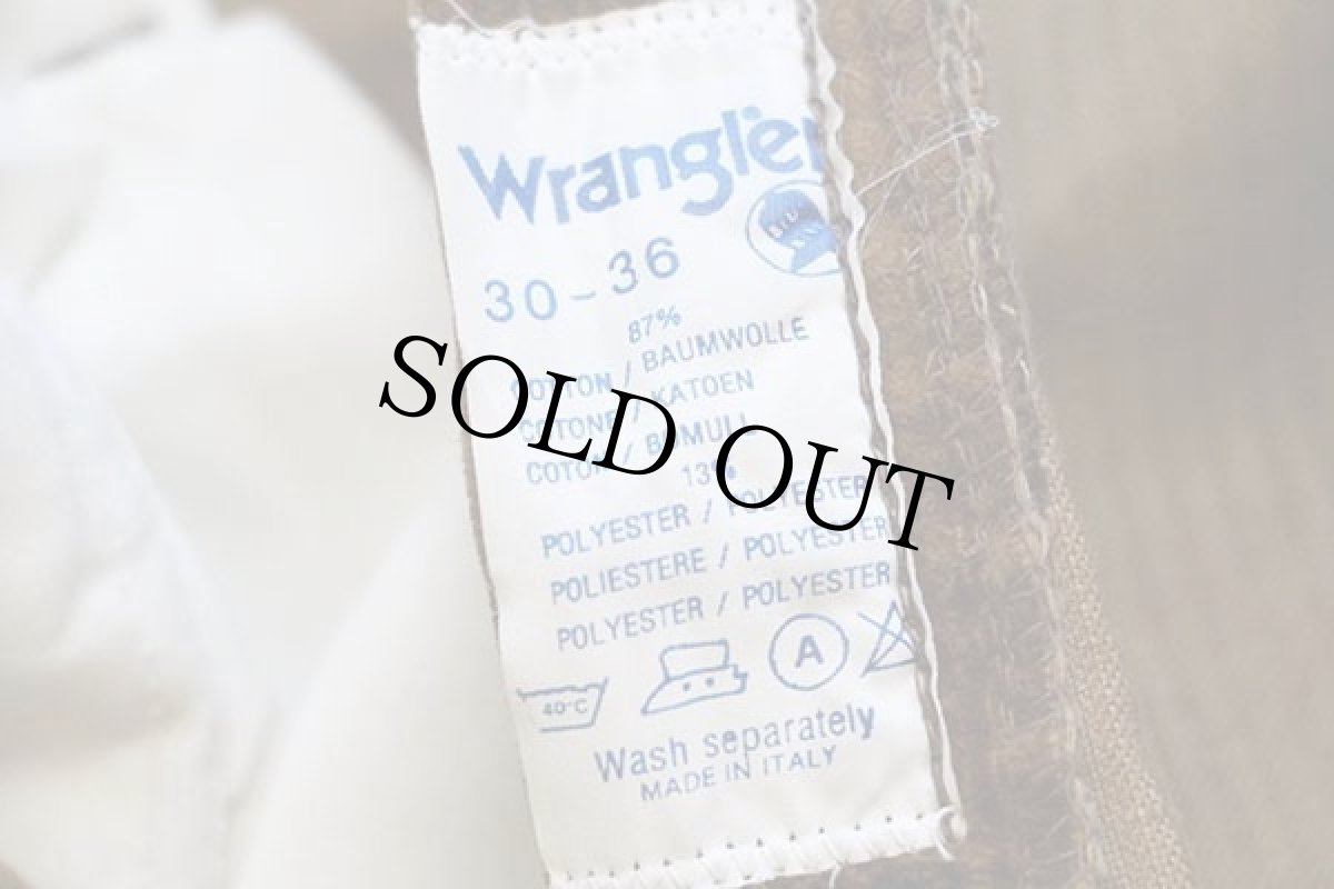 画像6: 80s イタリア製 BLUE BELL Wranglerラングラー ツータック 太畝 コーデュロイパンツ 濃茶 w30★ユーロ (6)