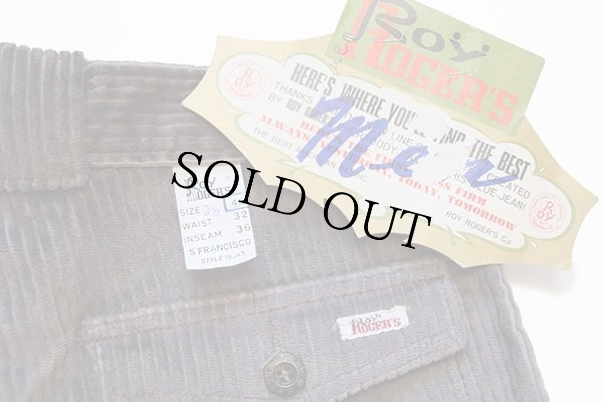 画像6: デッドストック★80s Roy ROGER'S ツータック 極太畝 コーデュロイパンツ グレー w32 (6)