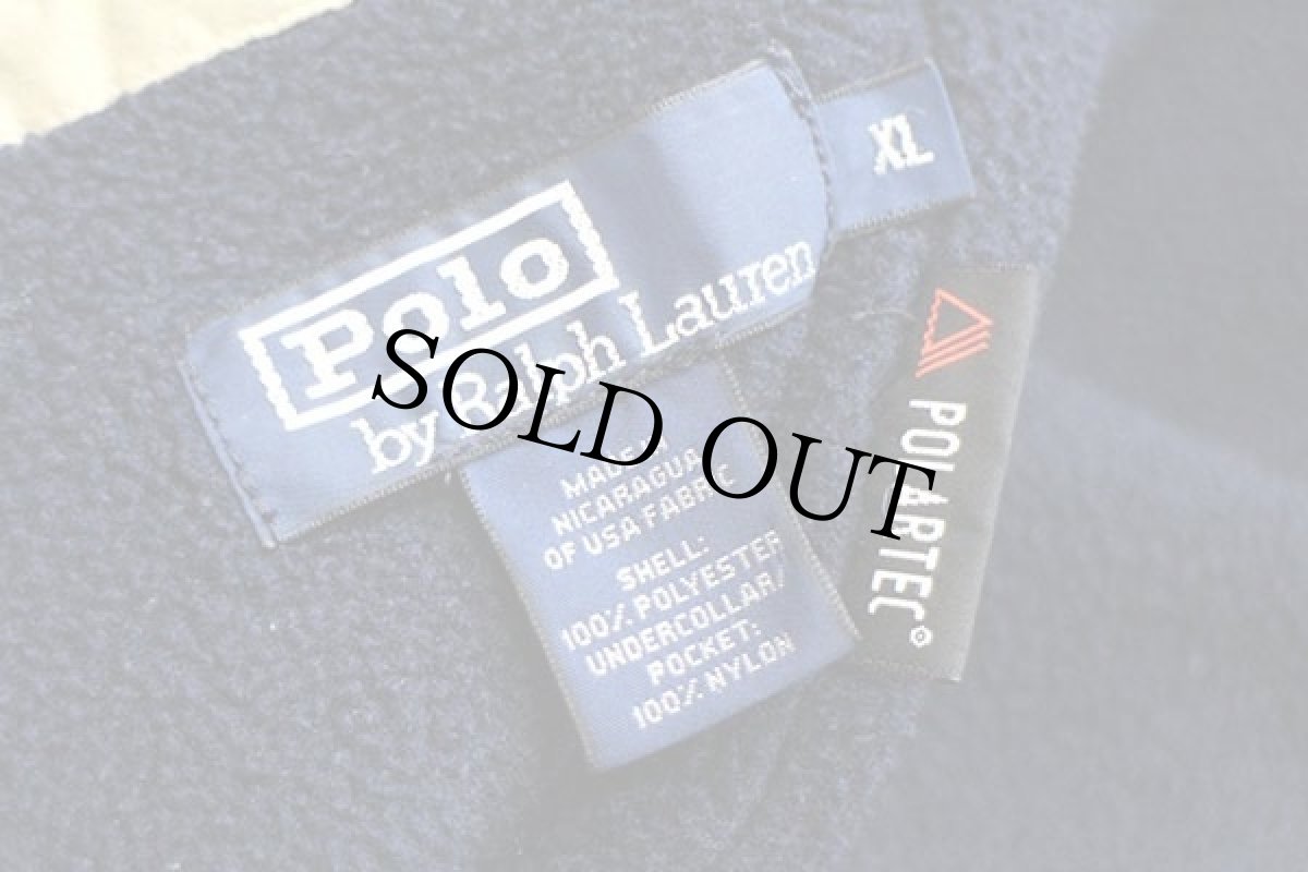 画像5: 00s ポロ ラルフローレン チンスト付き ワンポイント POLARTEC フリースジャケット 紺 XL (5)