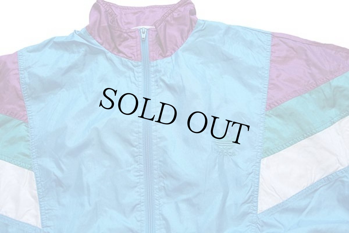 画像3: 90s adidasアディダス トレフォイル ロゴ刺繍 マルチカラー 切り替え ナイロンジャケット XL★D (3)