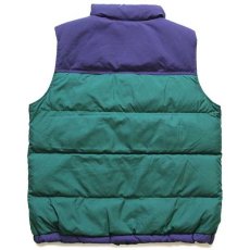 画像2: L.L.Bean PERTEX DOWNTEK ツートン 切り替え ナイロン ダウンベスト 緑×青紫 M (2)