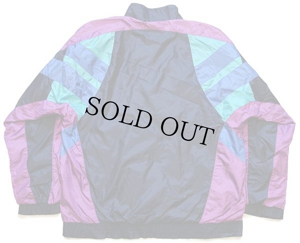 画像2: 90s adidasアディダス トレフォイル ロゴ刺繍 マルチカラー 切り替え ナイロンジャケット L★B (2)