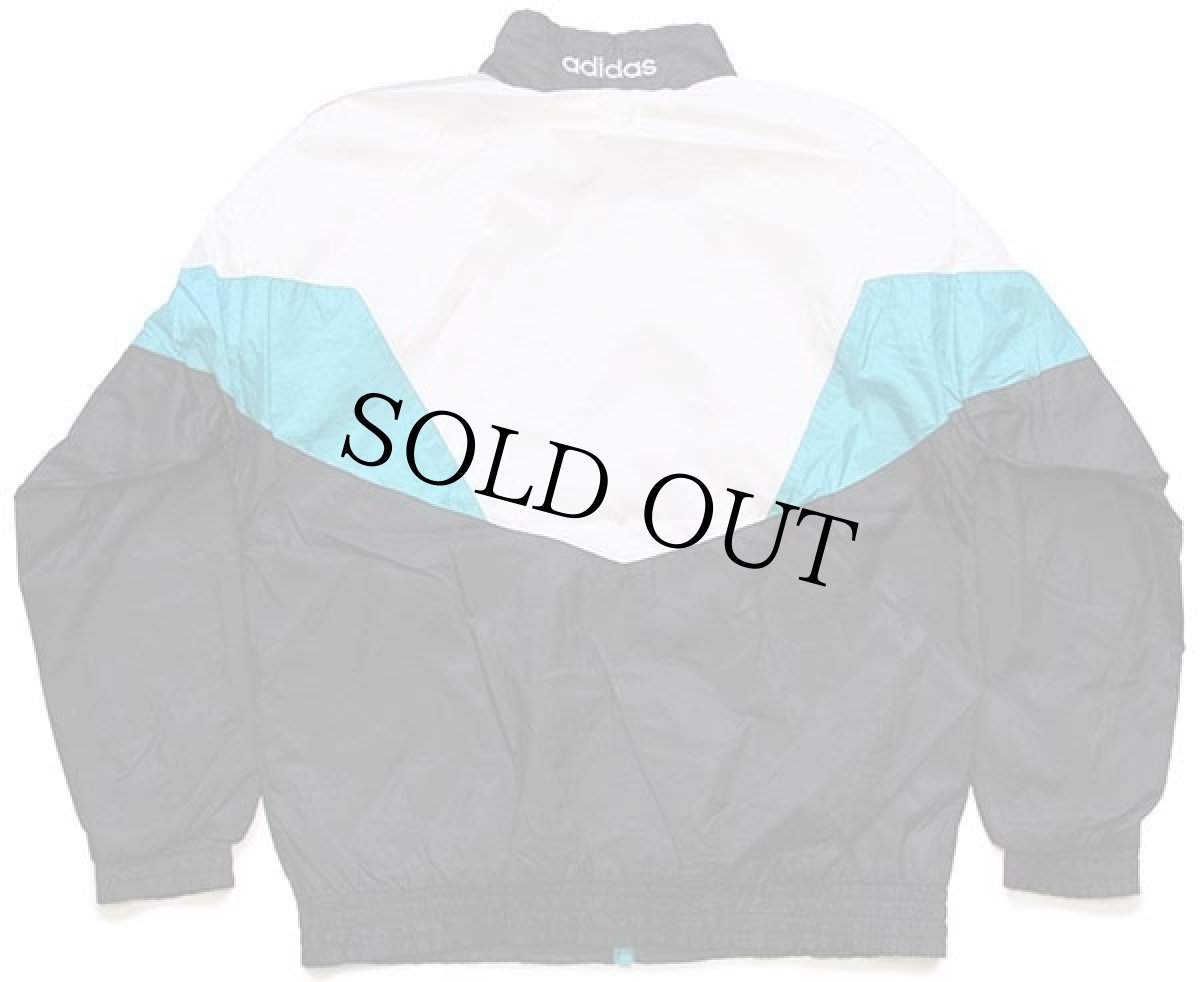 画像2: 90s adidasアディダス ロゴ刺繍 マルチカラー 切り替え ナイロンジャケット S★I (2)