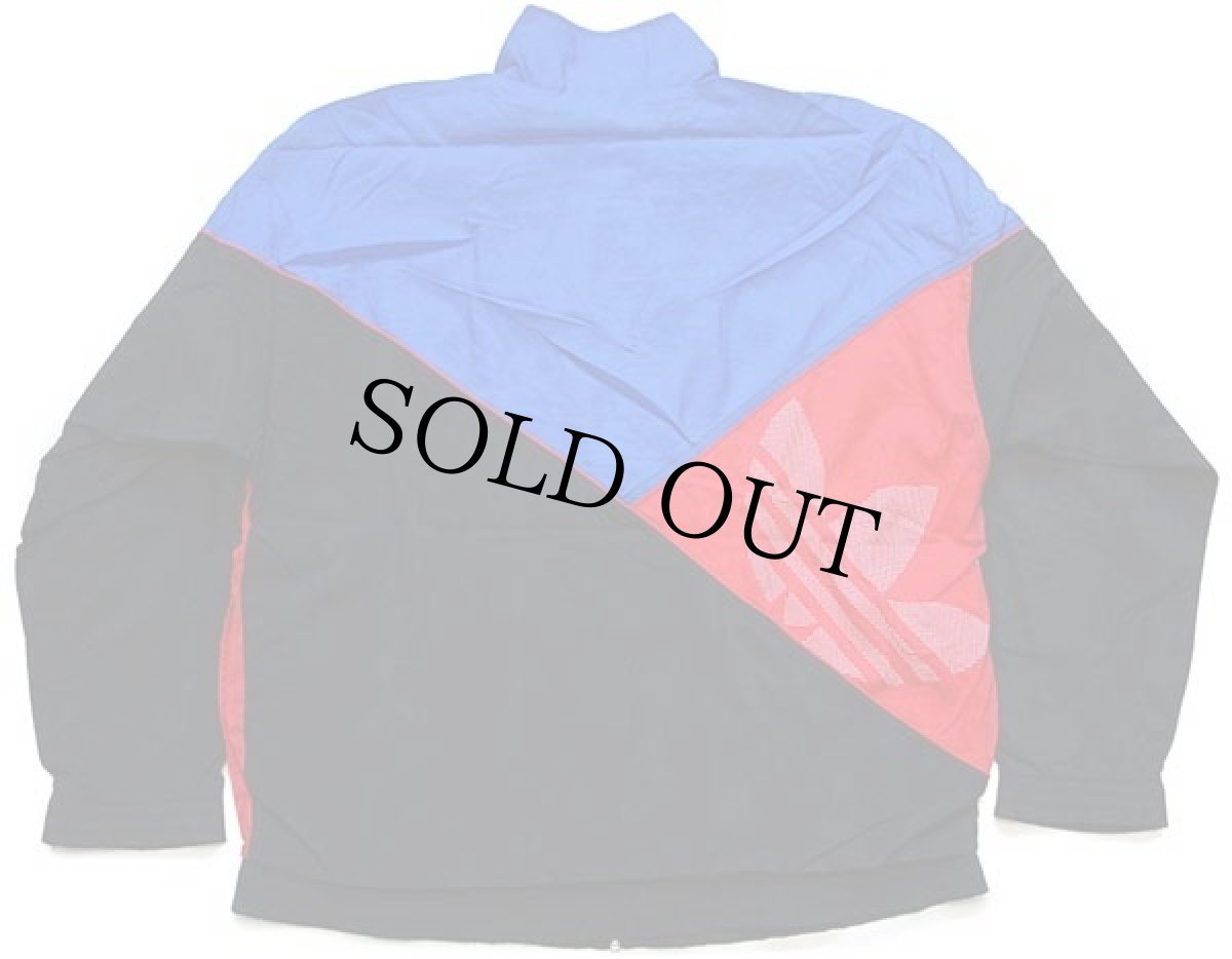 画像2: 90s adidasアディダス トレフォイル ロゴ刺繍 マルチカラー 切り替え ナイロンジャケット L★C (2)