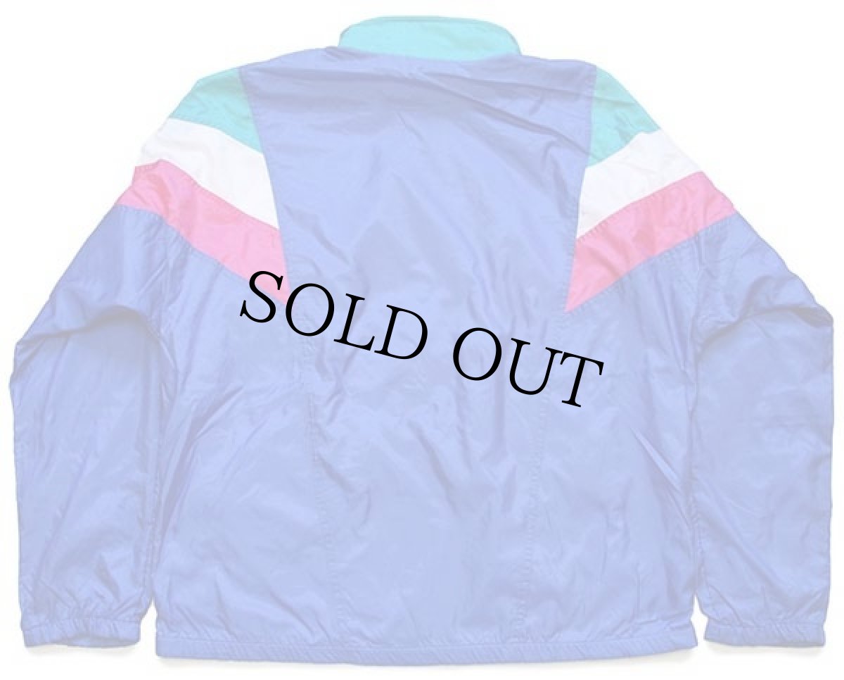 画像2: 90s adidasアディダス トレフォイル ロゴ刺繍 マルチカラー 切り替え ナイロンジャケット L★H (2)