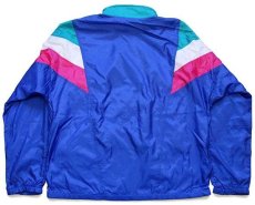 画像2: 90s adidasアディダス トレフォイル ロゴ刺繍 マルチカラー 切り替え ナイロンジャケット L★H (2)