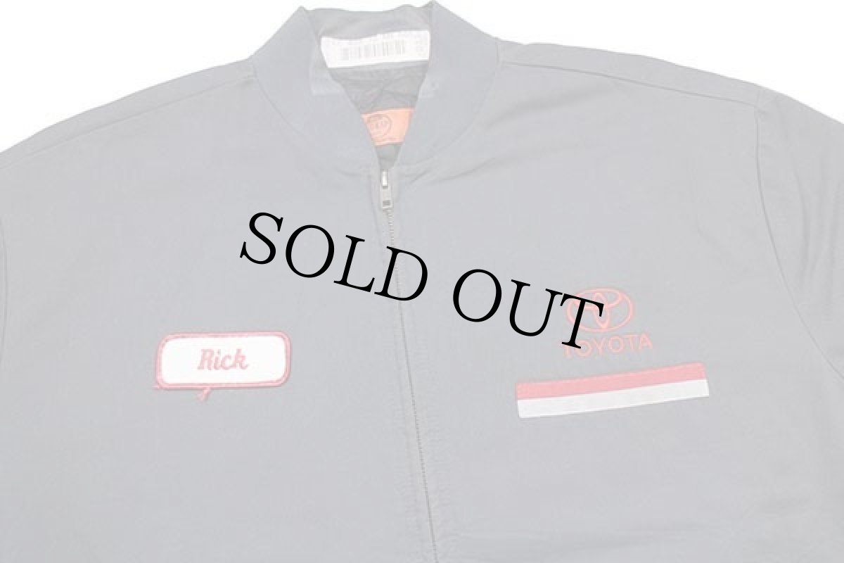 画像3: 00s RED KAPレッドキャップ TOYOTAトヨタ刺繍&ネームパッチ付き キルティングライナー ワークジャケット グレー L-RG (3)