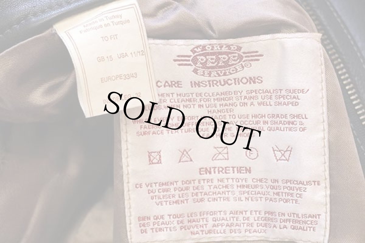 画像7: デッドストック★90s トルコ製 PEPE JEANSWEAR カウハイド レザーパンツ 黒 w30 (7)