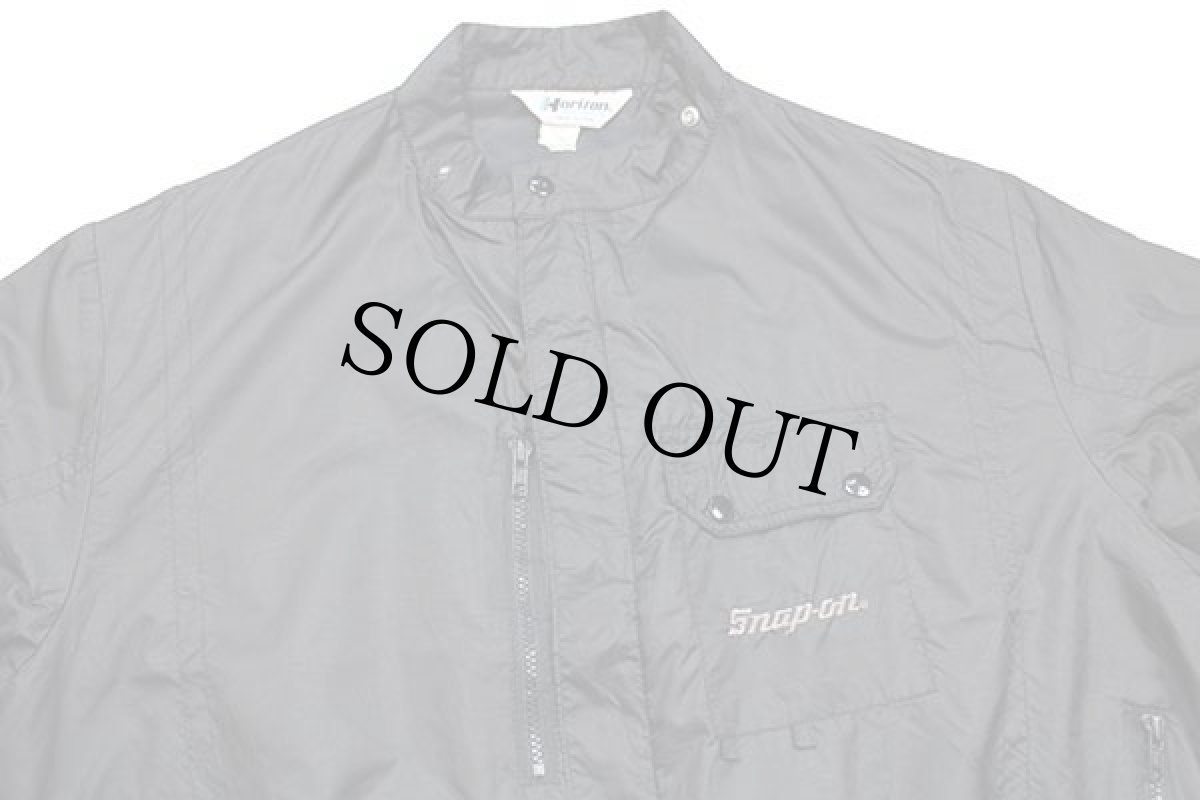 画像3: 80s USA製 Horizon Snap-onスナップオン ロゴ刺繍 ナイロン レーシングジャケット 黒 XL (3)