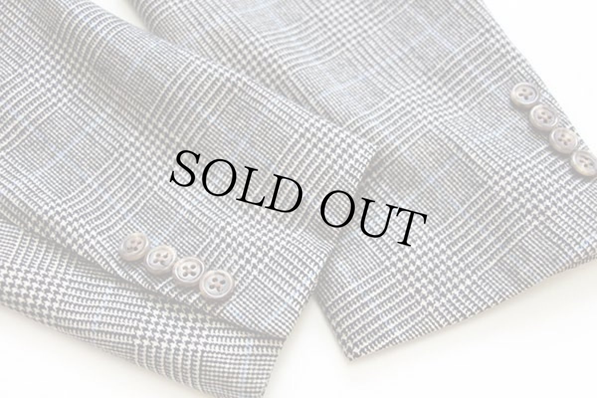 画像6: 90s イタリア製 ポロ ラルフローレン グレンチェック 3つボタン ウール×カシミヤ テーラードジャケット 50★ブレザー (6)