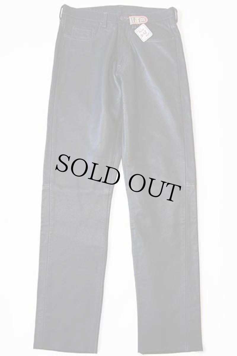 画像2: デッドストック★90s トルコ製 PEPE JEANSWEAR カウハイド レザーパンツ 黒 w30 (2)