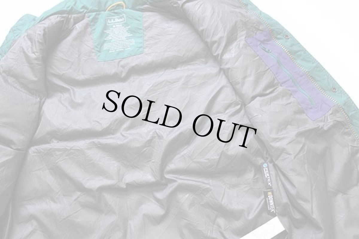 画像5: L.L.Bean PERTEX DOWNTEK ツートン 切り替え ナイロン ダウンベスト 緑×青紫 M (5)