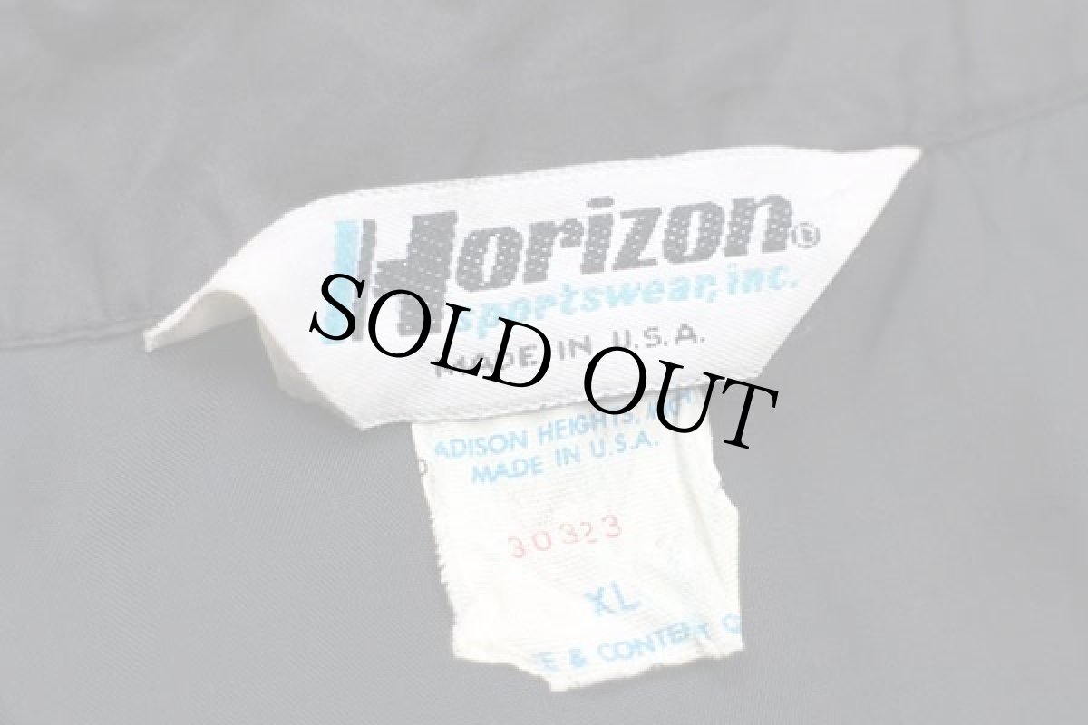 画像4: 80s USA製 Horizon Snap-onスナップオン ロゴ刺繍 ナイロン レーシングジャケット 黒 XL (4)