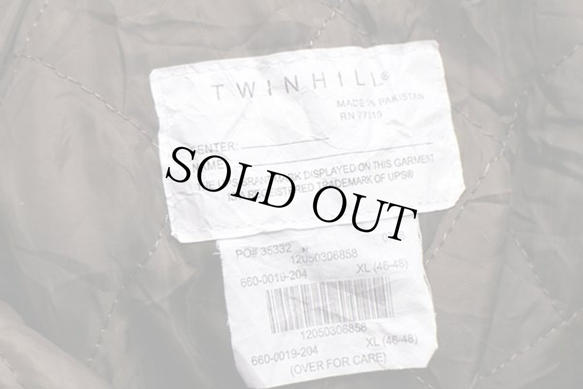 画像4: TWINHILL UPS フェルトプリント キルティングライナー ハーフジップ プルオーバー ワークジャケット 茶 XL (4)