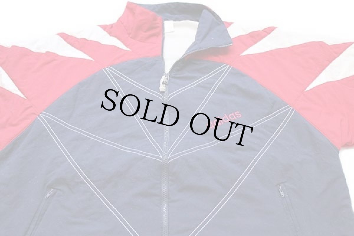 画像3: 90s adidasアディダス ロゴ刺繍 マルチカラー 切り替え 中綿入り ナイロンジャケット XL (3)