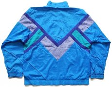 画像2: 90s adidasアディダス トレフォイル ロゴ刺繍 マルチカラー 切り替え ナイロンジャケット XL★E (2)